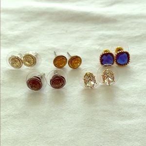 Multi-Color Set of Stud Earrings